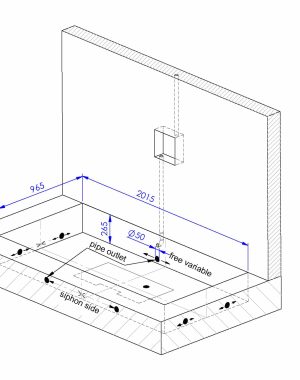 Bauseitige Ausnehmung bei Siphon HL520F